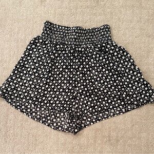 Urban Outfitters Black and White Geometric High Waist Shorts